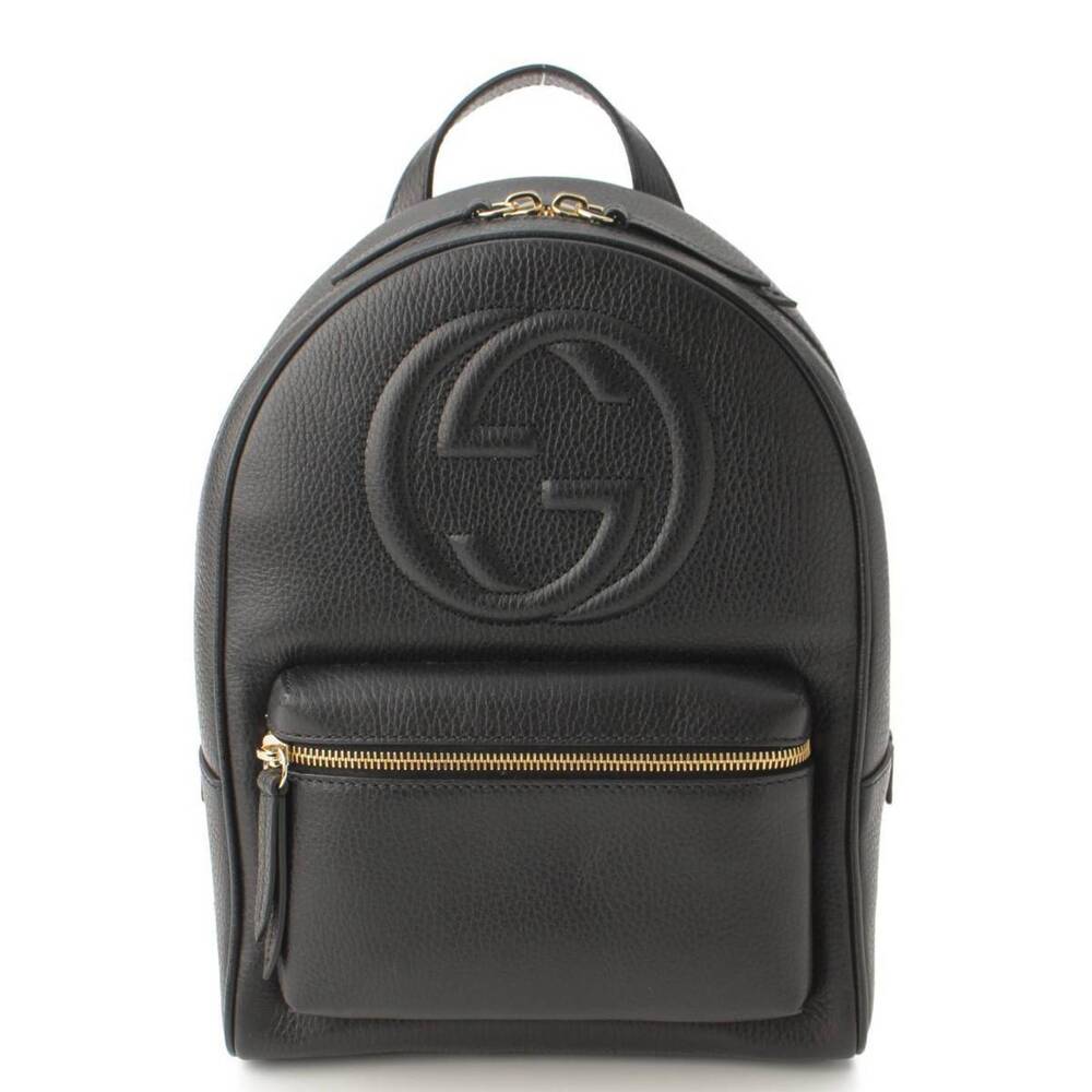 Gucci Soho Interlocking Leather Backpack Black